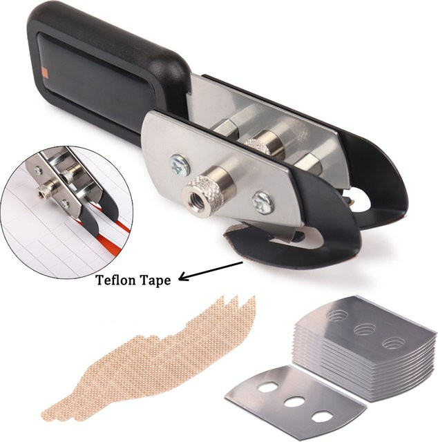 EHDIS Doppelkopf-Vinylfolien-PTFE-Schneider mit 10 Metallklingen für Tapeten, Carbonfolie und Aufkleber - Bild 1