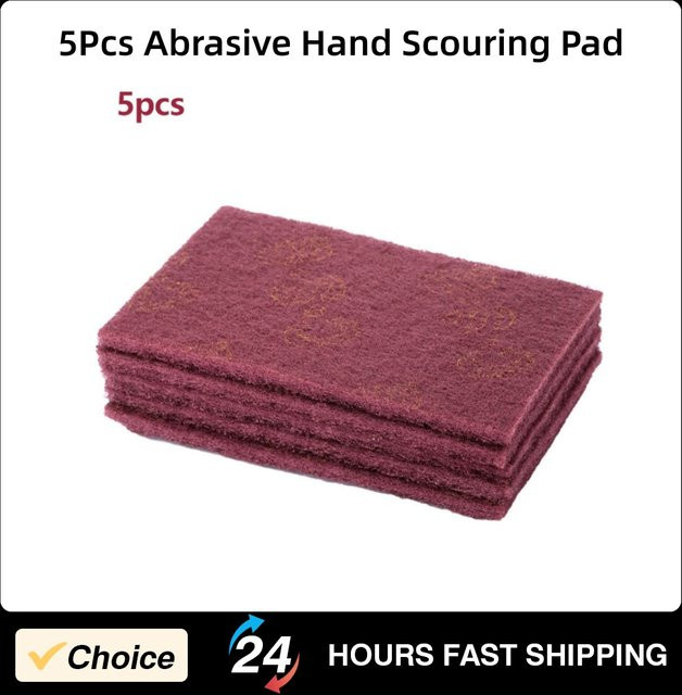 5er Set Nylon Schleifpads und Scheuerpads zum Polieren und Reinigen in Rot - Bild 1