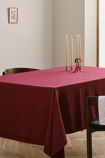 Jotex Tischdecke Gloria in Rot aus Baumwolle, Waschbar bei 30 Grad - Bild 1