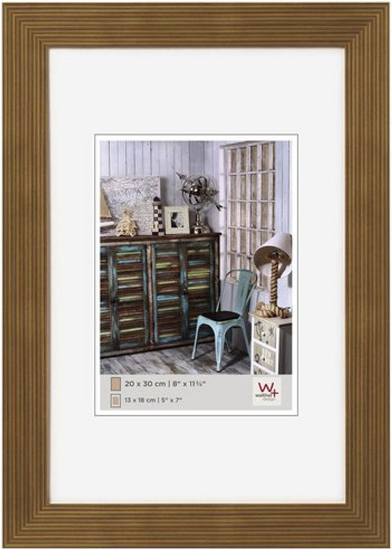 Walther Design Grado Bilderrahmen aus Holz mit Passepartout in Braun, B x H: 18 x 24 cm - Bild 2