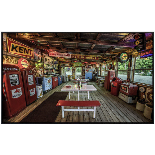 papermoon Infrarotheizung EcoHeat Amerikanische Tankstelle mit Matt-Effekt in Bunt, 600 W mit App-Steuerung und Überhitzungsschutz - Bild 2
