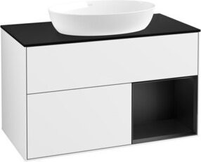 V&B Waschtischunterschrank Finion 100 Wandbeleuchtung in Blau und Weiß lackiert B/T/H: 100 x 50,1 x 50,1 cm - Bild 1