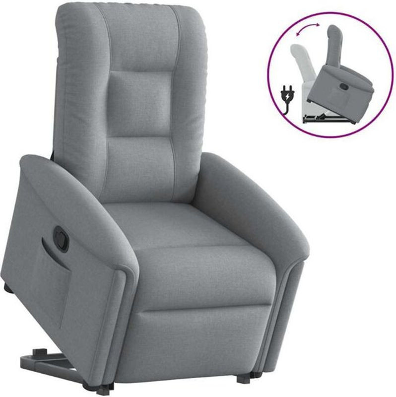 vidaxl Relaxsessel mit Aufstehhilfe in Grau aus Stoff und Holzwerkstoff - Bild 1
