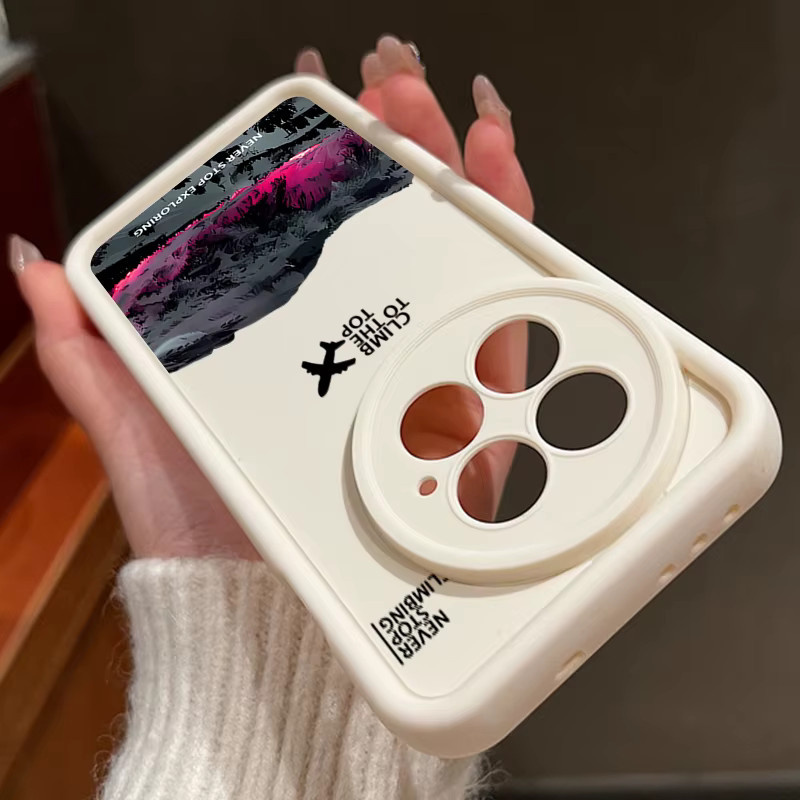 Stoßfeste TPU Silikon Handyhülle mit Flugzeug und Schnee Motiv für OnePlus 13 12 11R 13R 12R 5G und OnePlus Ace 5 3 2 in Beige und Weiß - Bild 2