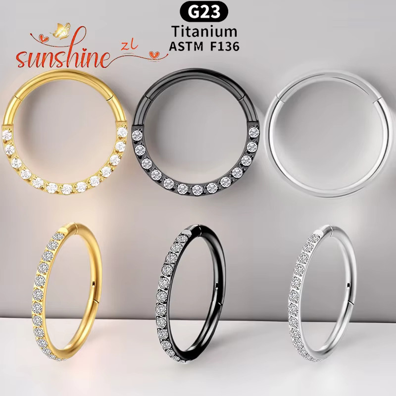 Piercing Hoops Titan, Zirkonia, Unisex - Bild 2