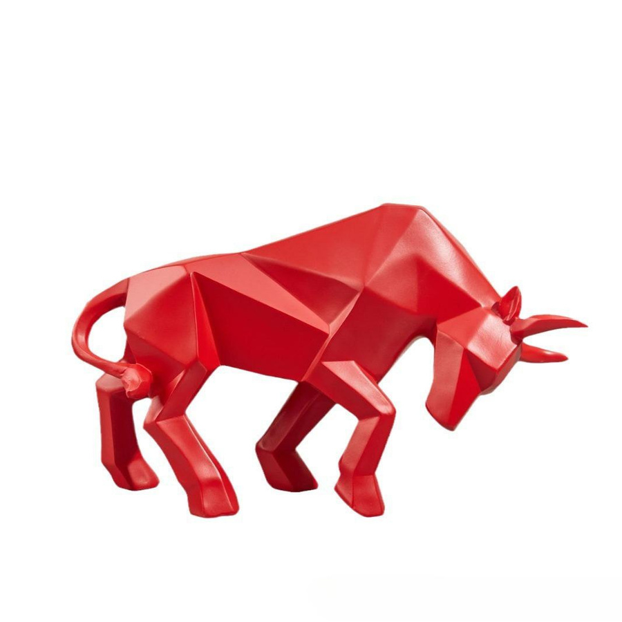 Kuh Ornament Maskottchen von Yiran Furniture in Schwarz Weiß Rot aus Kunstharz für moderne Büro und Wohnzimmer Dekoration, B/T/H: 20,0 x 10,0 x 10,0 cm - Bild 2
