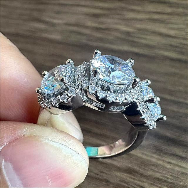 YoYo Ehering Silber, Synthetischer Zirkonia, Damen - Bild 1