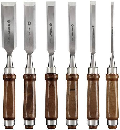 TOOLCRAFT Holzmeißel Set 6-teilig aus gehärtetem Stahl, Mehrfarbig - Bild 1