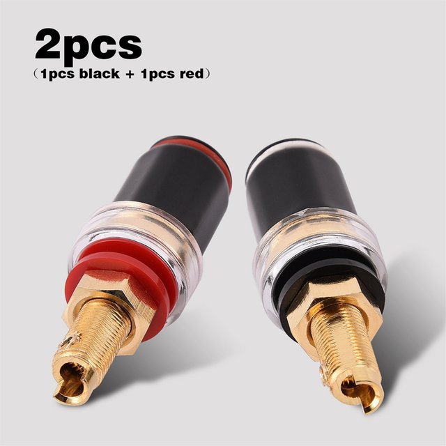 VBESTLIFE Kupfer Lautsprecher Verstärker Terminal für 4mm Bananen Stecker, Schwarz & Rot - Bild 1