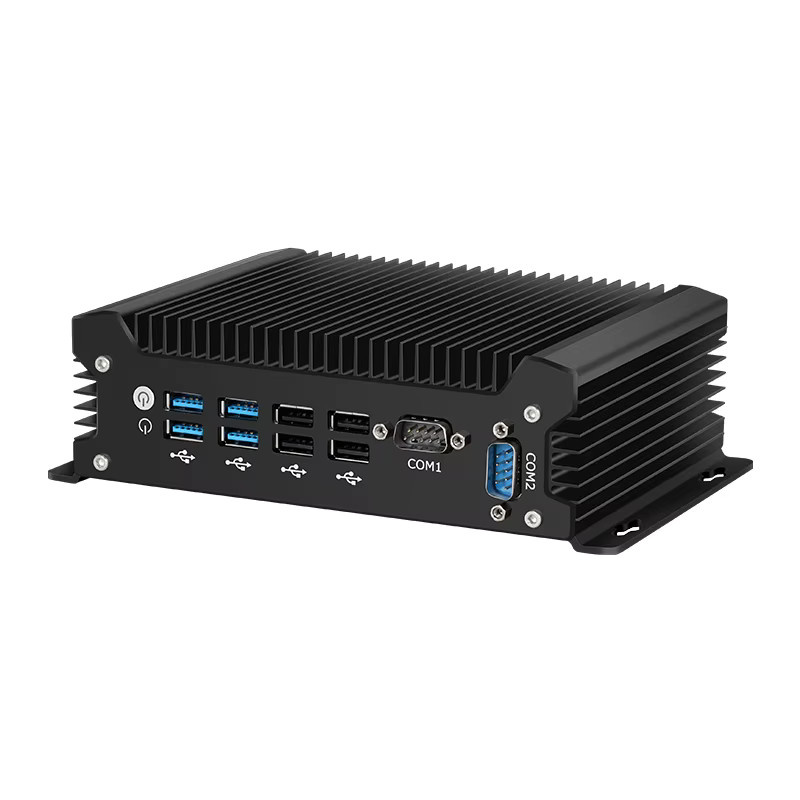 XCY-X58 Lüfterloser Mini-PC IPC mit Intel I5-1335U oder I7-10710U, 2x DB9 RS232, 2x Ethernet, 8x USB, WLAN und 4G Modem, Schwarz - Bild 2
