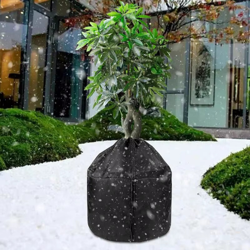 Frostschutz Pflanzenschutztasche für Winterpflanzen und Bäume in Schwarz, B/T/H: 50,0 x 45,0 cm - Bild 2