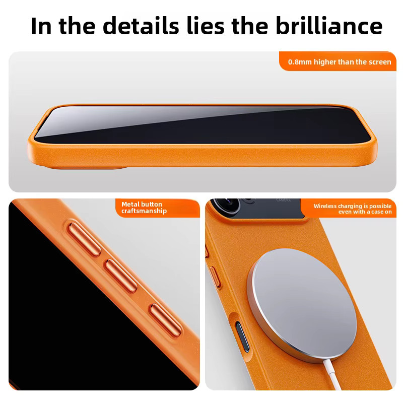 Schutzhülle für Huawei Honor 600 und Honor 600 Pro, matte magnetische MagSafe-Hülle aus hartem PC in Weiß und Orange - Bild 5