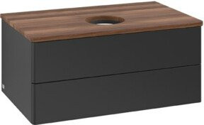 V&B Waschtischunterschrank Antao ohne Frontstruktur, Farbe: Weiß und Blau, B/T/H: 80 x 36 x 50 cm - Bild 1