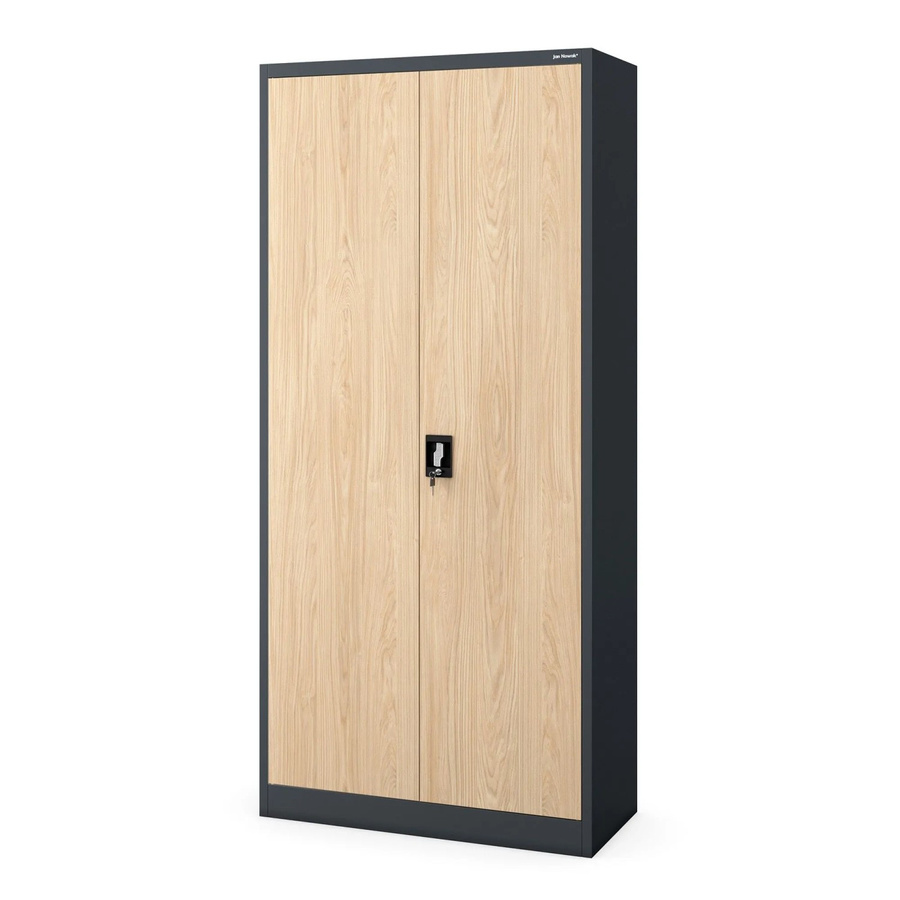 JAN NOWAK Büro-Aktenschrank aus Metall in Sonoma Eiche Anthrazit mit verstellbaren Regalböden und Schloss, H 195 cm x B 90 cm x T 40 cm - Bild 2