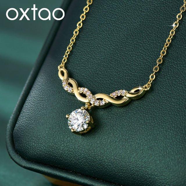 Oxtao Halskette, Moissanit, 14 Karat Gold gefüllt, Damen - Bild 1