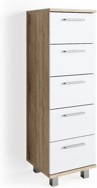 Vicco Badschrank Ilias Midischrank in Weiß Sonoma, B/T/H: 30 x 30 x 95 cm - Bild 2