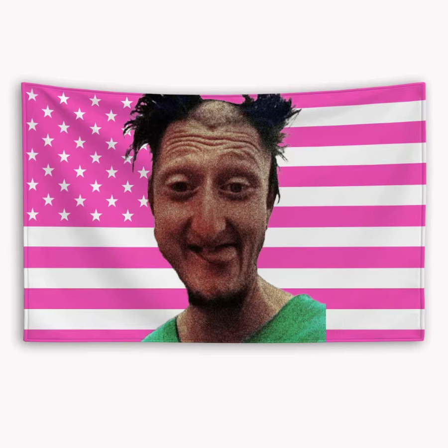 Wandteppich mit amerikanischer Flagge von Daniel Larson Decay, Mehrfarbig, B/H: 60 x 40 cm - Bild 4