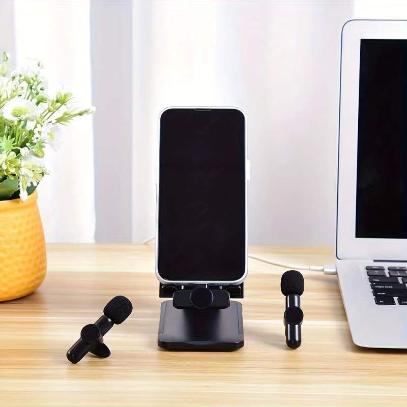 Basix Mini Wireless Lavalier Mikrofon mit USB-C und Noise Cancelling in Schwarz für Streaming und Videoaufzeichnung - Bild 3