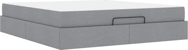 vidaXL Bettgestell mit Stauraum und Schubladen in Grau, Stoffbezug, B/T/H: 180 x 200 x 43,5 cm - Bild 1