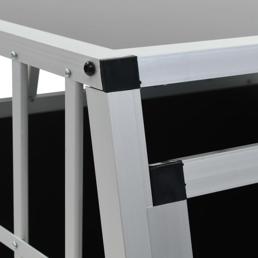 vidaXL Hundetransportbox mit Doppeltür in Silber, B/T/H: 94 x 88 x 69 cm - Bild 5