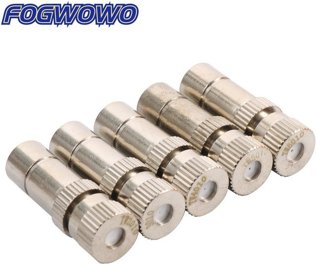 FOGWOWO 10er Set Messing-Nickelbeschichtete Schnellanschluss-Zerstäubungsdüsen 8 mm in Silber für Garten, Bewässerung und Kühlung - Bild 1