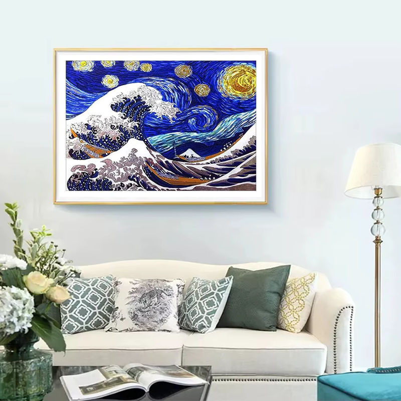 QIZITENG 5D DIY Diamantmalerei Set Sternenhimmel Landschaft Mosaik Kunst Wanddeko Mehrfarbig - Bild 3