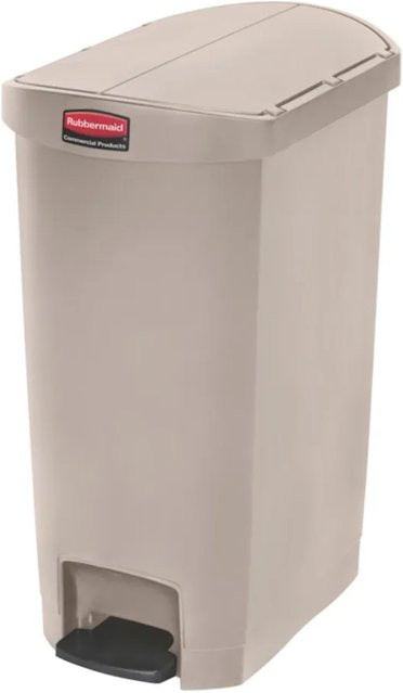 Rubbermaid Slim Jim Step On Container Abfalleimer mit Fußpedal 50 Liter Beige H x B x T: 72,1 x 34,3 x 52,7 cm - Bild 1