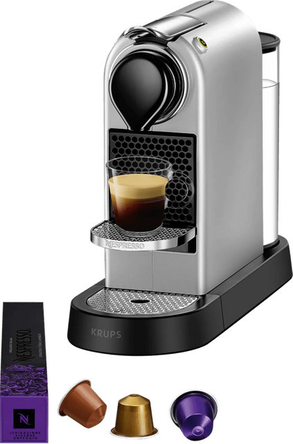 Krups Nespresso Citiz XN741B Kapselkaffeemaschine in Silber mit Auto-Shutoff und Metallelementen - Bild 1