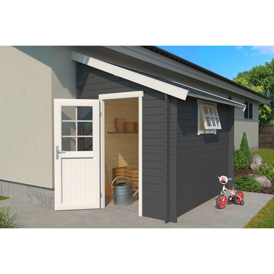 Lasita Holz-Gartenhaus Jura 2 aus Fichte mit Satteldach in Carbongrau, B/H/T: 214,6 x 267,9 x 295 cm - Bild 2