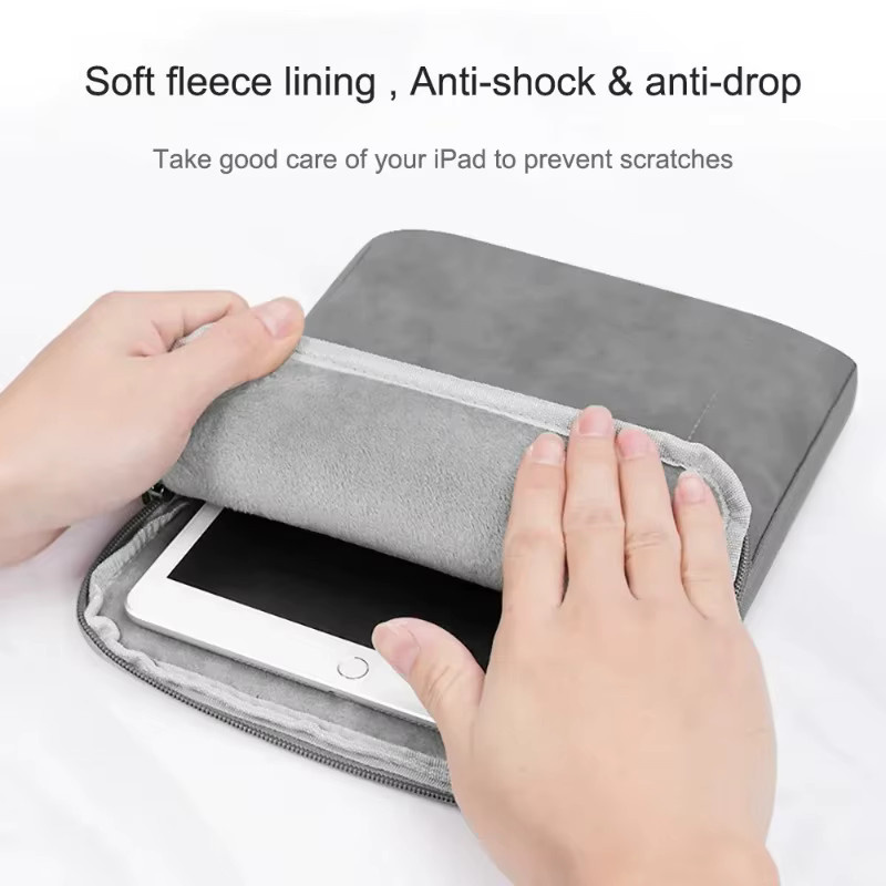 ZNOVAY Stoßfeste Tablet-Handtasche für Huawei Honor Pad X7 8,7 Zoll in Grau mit Reißverschluss und Fächern, kompatibel mit JMS-W09/JMS-L09 - Bild 3