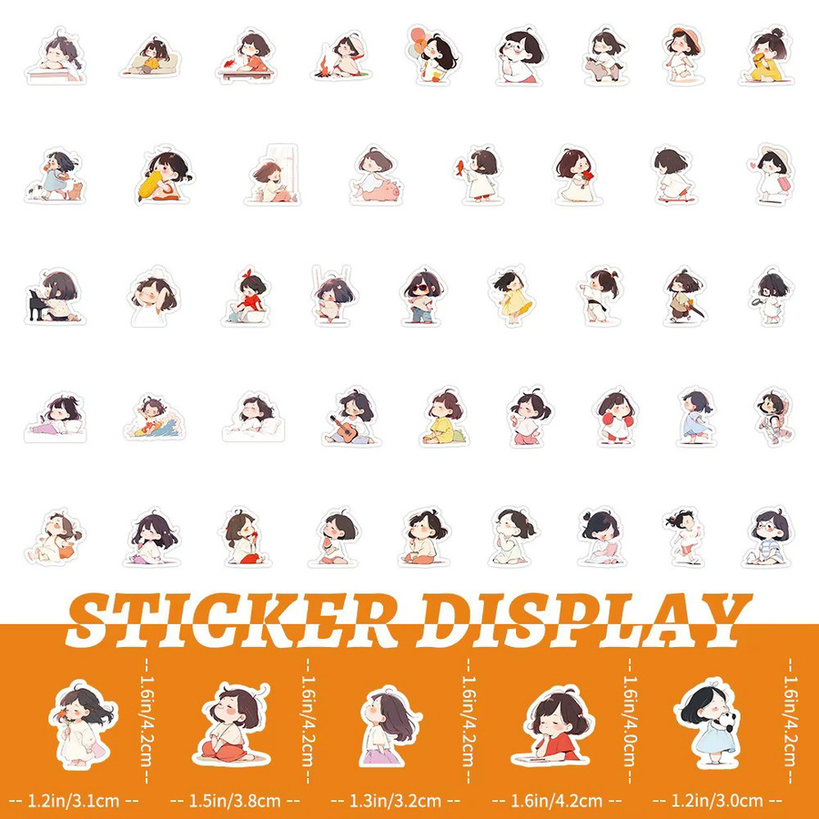 103-teiliges Aufkleber-Set im Lazy Girl-Stil von BulingBulingStickers Store, bunte ästhetische Sticker aus Papier für dein Tagebuch, deine Wasserflasche oder deinen Laptop - Bild 3