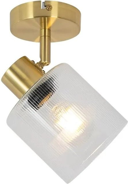 QAZQA Art Deco Deckenstrahler Laura in Gold mit verstellbarem Glas-Element und E27 Fassung - Bild 1