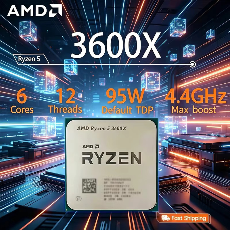 AMD Ryzen 5 3600X Prozessor mit 3,8 GHz, Sechskern-Zwölfthread-CPU, Sockel AM4, 95W, Silber - Bild 4