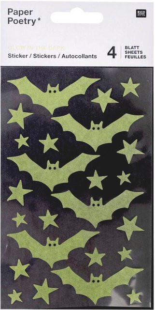 Rico Design Paper Poetry Washi-Sticker Fledermäuse - Bild 1