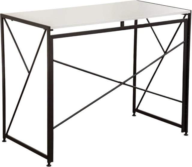 okwish Klappschreibtisch aus MDF und Metall in Weiß, B/T/H: 99 x 50 x 75 cm - Bild 1