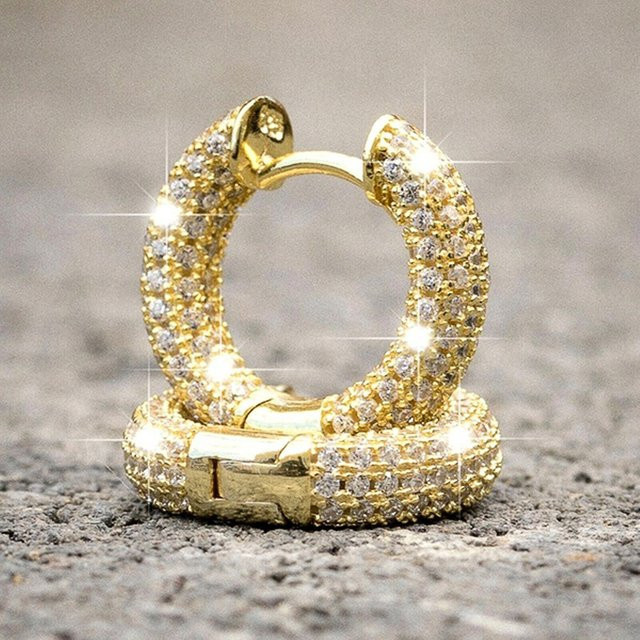 Huitan Creolen, Zirkonia, Gold - Bild 1