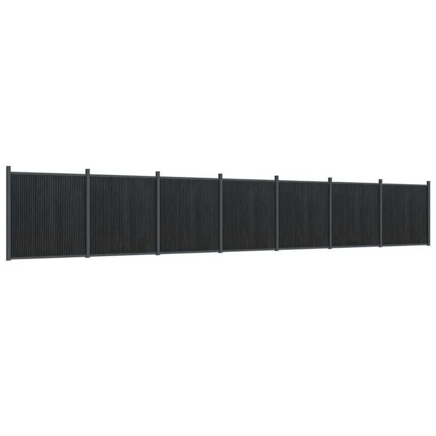 vidaXL Zaunelement aus WPC und Aluminium in Grau, B/H: 1218 x 186 cm - Bild 2