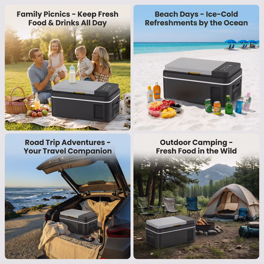 Podofo Kompressor-Auto-Kühlbox mit App-Steuerung, Tragbarer Gefrierschrank für Camping und Reisen, 12/24V DC und 100-240V AC - Bild 5