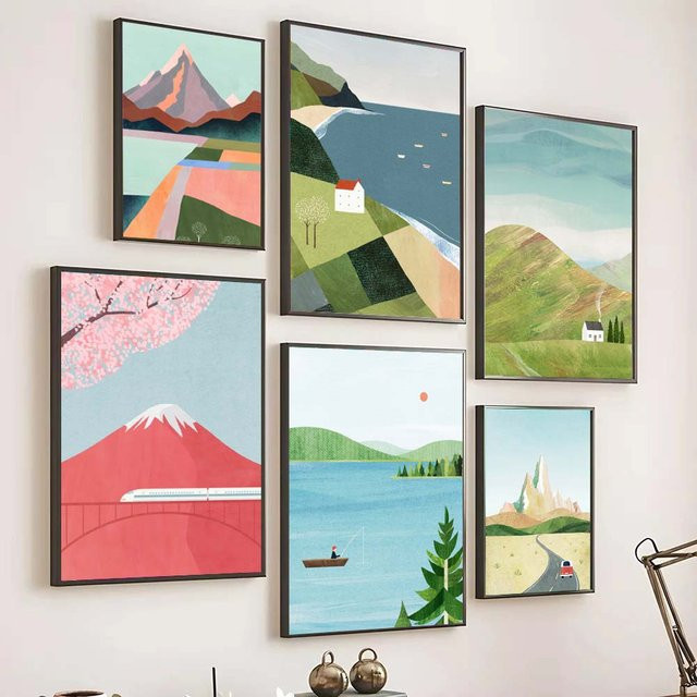 Potdemiel Leinwand Malerei Sommer Surf Strand Mädchen Tropische Landschaft Poster für deine Wanddekoration - Bild 1