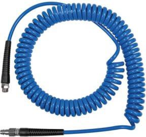 Riegler Spiralschlauch aus PU mit Verschraubung und Knickschutz, Farbe: Blau, G 1/4, Durchmesser: 8 x 5 mm, Länge: 3,0 m, SP8300PU - Bild 1