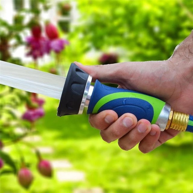 Multifunktionale Hochdruck Garten Spritzpistole in Blau mit einstellbarer manueller Schlauch Düse zur Bewässerung von Blumen und Gras - Bild 1