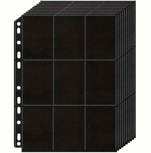10er-Pack A4 Sammelkarten-Ordner in Schwarz mit 9 Taschen für 180 Spielkarten - Bild 1