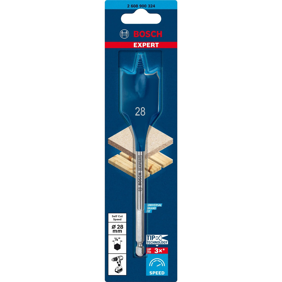 Bosch Expert Selfcut Flachfräsbohrer für Holz in Blau, Durchmesser: 28 mm, Länge: 152 mm - Bild 2