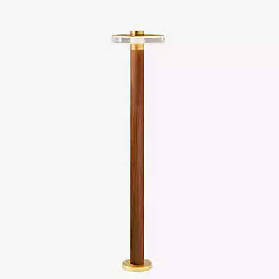 Panzeri Venexia LED Outdoor Pollerleuchte in Gold/Messing mit transparentem Glas und Holzelementen - Bild 1