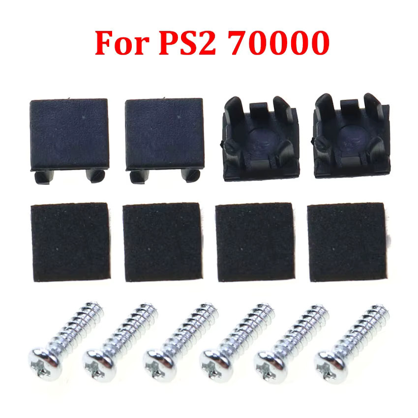 JCD Schrauben-Kit für PS4 Slim, PS3 Slim 2000 3000 4000 und PS2 70000 inklusive Kunststoff-Abdeckungen und Gummifüßen, Schwarz - Bild 2