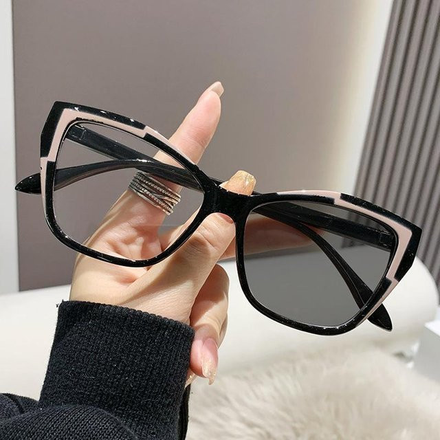Dote Korrektionsbrille Cat Eye, Kunststoff, Vollrand, Damen, beige, multicolour, Anti-Blaulicht - Bild 1