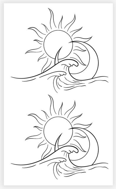 Atmosphärisches Bergmeer Sonnenaufgang Tattoo-Aufkleber, White, Kinder - Bild 1