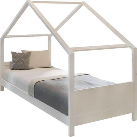 Juniorbett Coemo Sonja mit Dachgestell aus Kiefer Massivholz, lackiert, B/T/H: 90 x 200 x 146 cm, inkl. Lattenrost