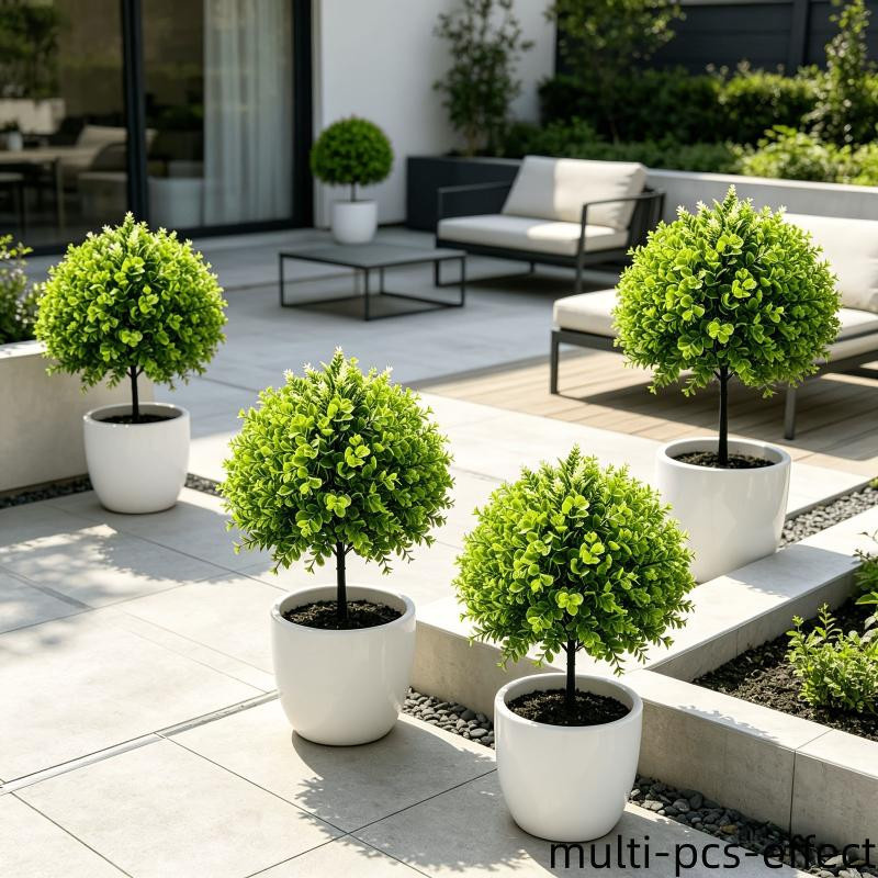 RunFree Buchsbaumkugel aus Kunststoff in Grün als künstliche Pflanze für Garten und Terrasse - Bild 7