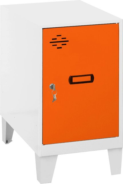 PROREGAL Schließfachwürfel AMEGO Spind mit Standfüßen, Farbe Orange-Weiß, H x B x T: 57,5 x 40 x 50 cm - Bild 1